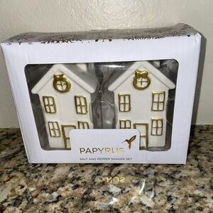 Papyrus White & Gold Salt & Pepper Set